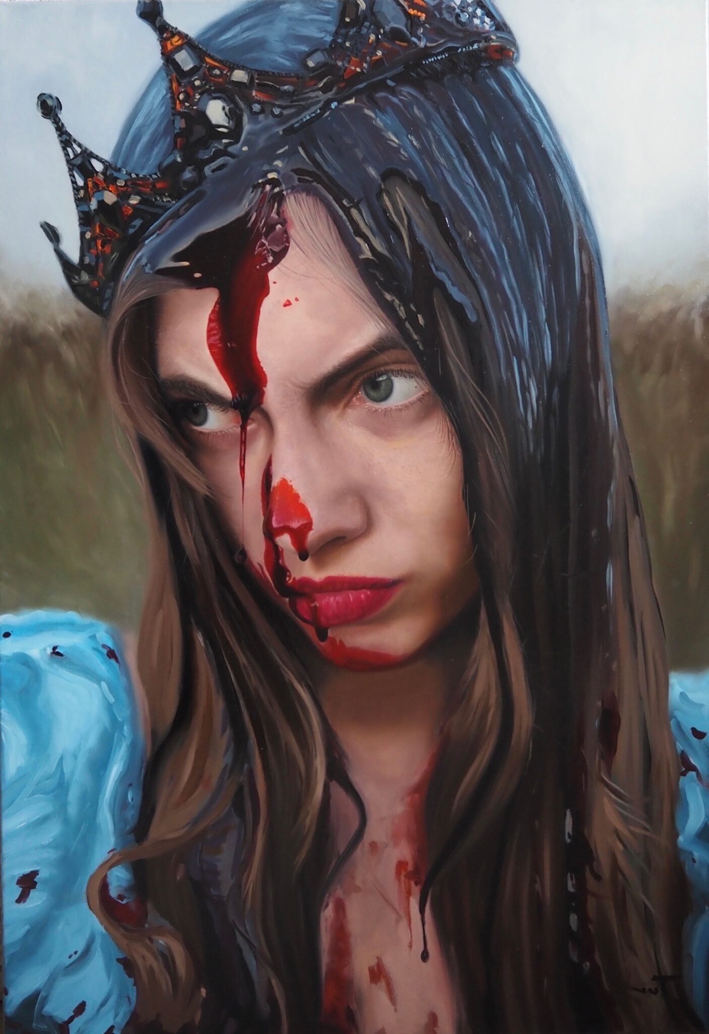 In Self Defense, oil on canvas by Enrique Tur